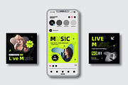Music Social Media Posts and Stories, a Social Media Template by MightyDesign (Thumbnail 2 of 6)