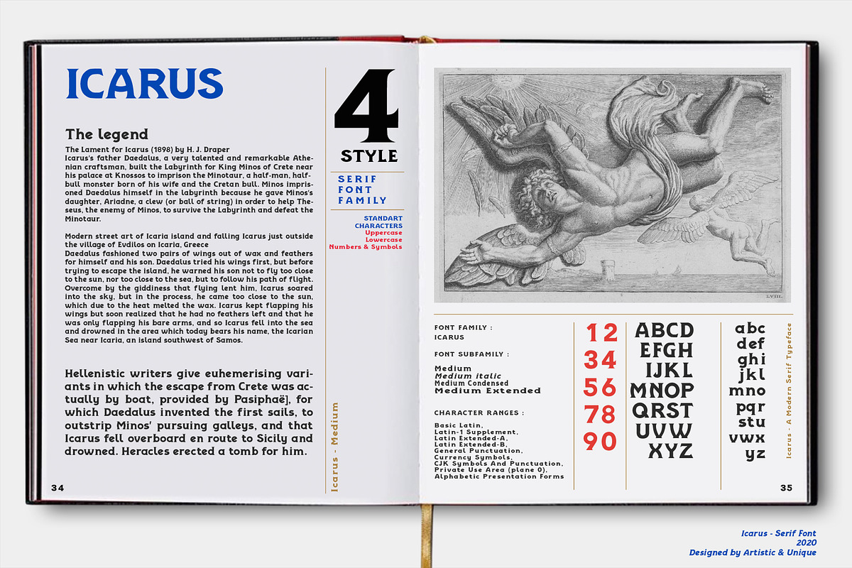 ICARUS - Serif font family, a Serif Font by Artistic & Unique (Photo 11 of 15)