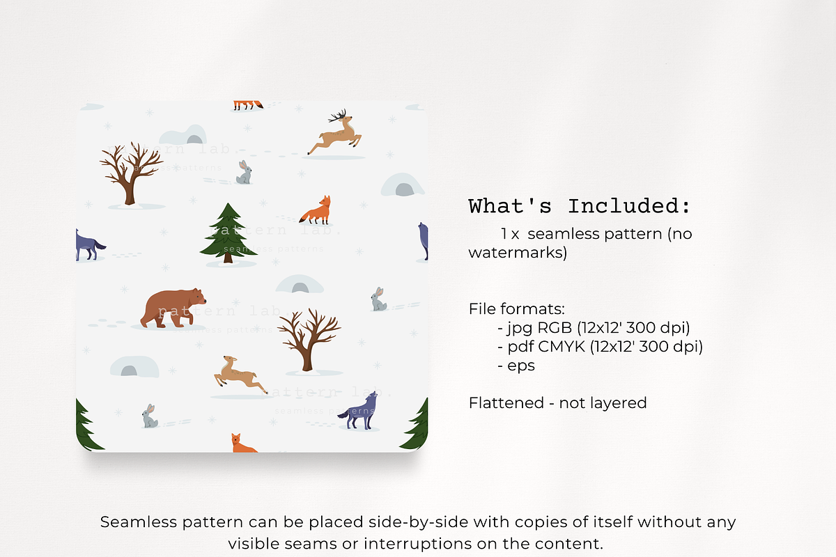 Winter Forest Animals Seamless, a Pattern Graphic by PatternLab.