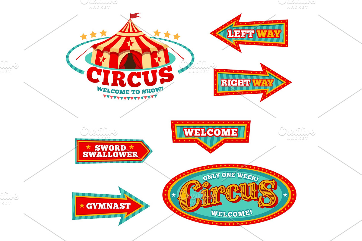 Chapiteau circus, carnival signs, an Object Illustration by Vector Tradition (Photo 2 of 3)