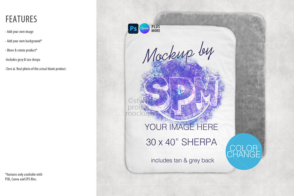 Sherpa Baby Blanket Mockup Bundle, a Household Mockup by StyledProductMockups (Photo 4 of 9)