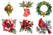 Christmas Stained Glass Clipart, a Seasonal Illustration by CitraGraphics (Thumbnail 6 of 8)
