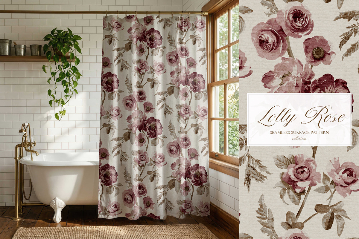Vintage Peony Rose Pattern Bundle, a Pattern Graphic by Eclectic Anthology (Photo 8 of 13)