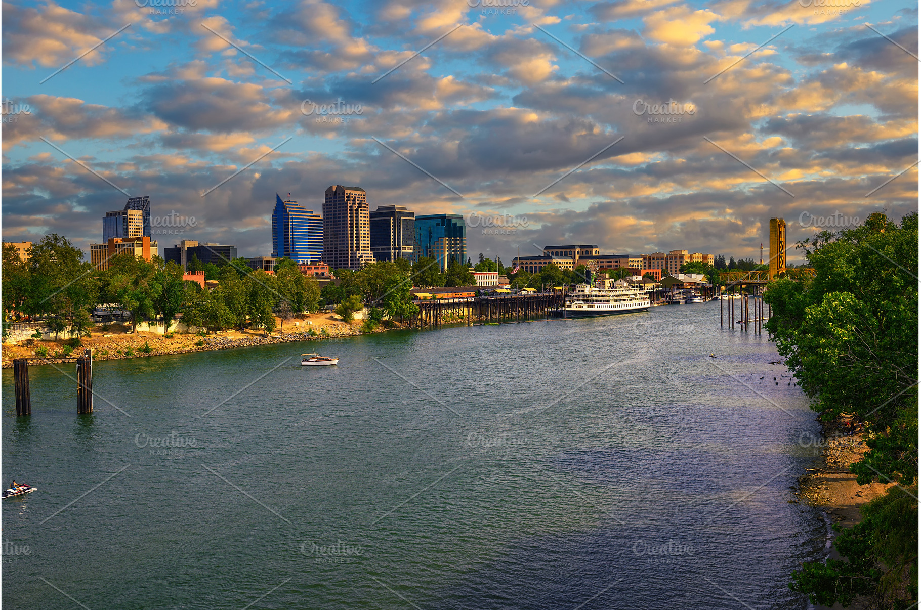Sunset above Sacramento skyline, an Architecture Photo by Nick Fox