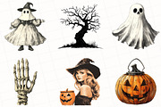 Retro Halloween Clipart, an Illustration by OK Design (Thumbnail 3 of 5)
