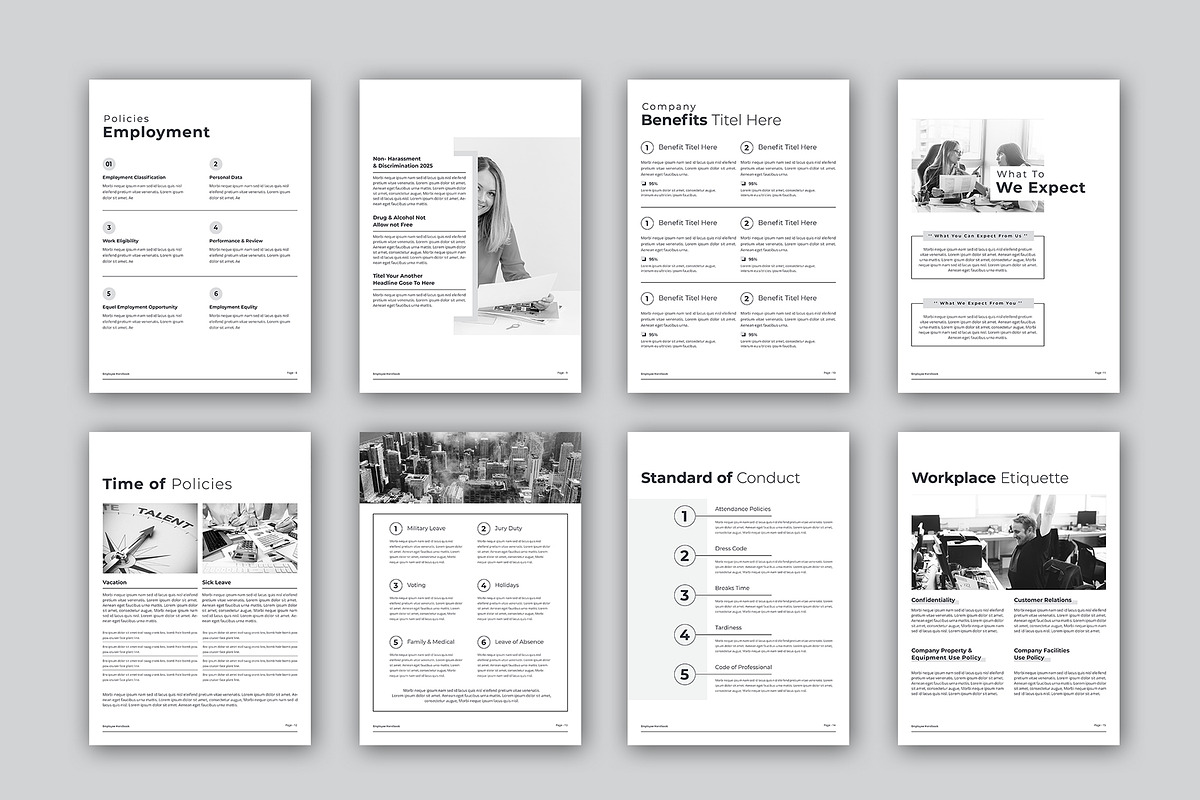 Employee Handbook Bundle | Word, IND, a Brochure Template by obayes (Photo 7 of 75)