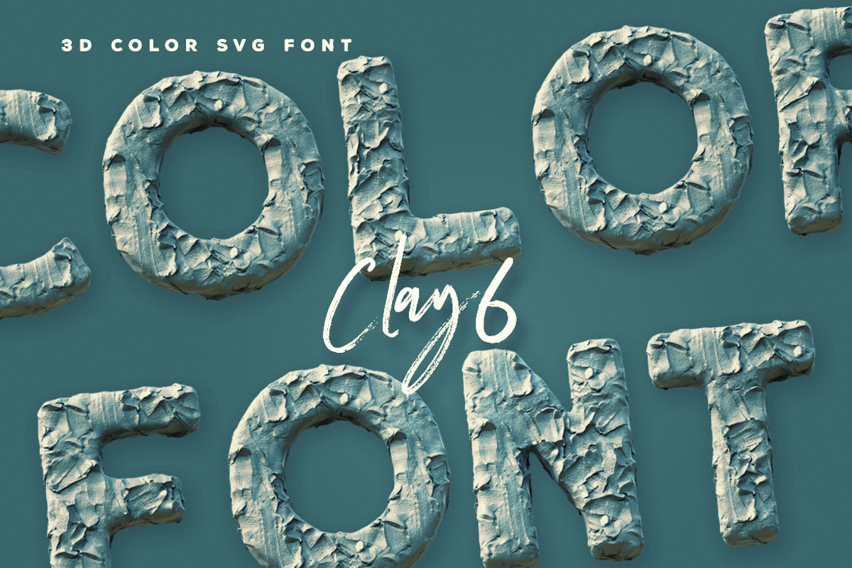 Clay 6 - Color Font, a Font by Deeezy (Photo 1 of 4)