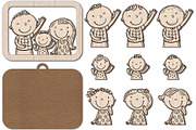 Custom Family Portrait Laser Cut, an Object Graphic by Bubert Art (Thumbnail 2 of 10)