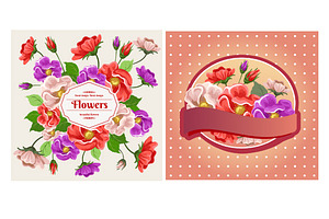 9 Vintage Flower Card Collection