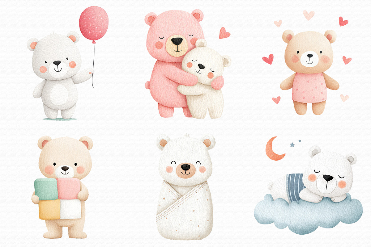 Baby Bear, Baby Shower Clipart, an Illustration by Libby Wishes (Photo 5 of 7)