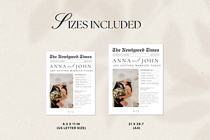 Wedding Newspaper Program Template