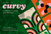 Curvy Abstract Geometric shapes, a Pattern Graphic by Mazarine Silver (Thumbnail 1 of 9)