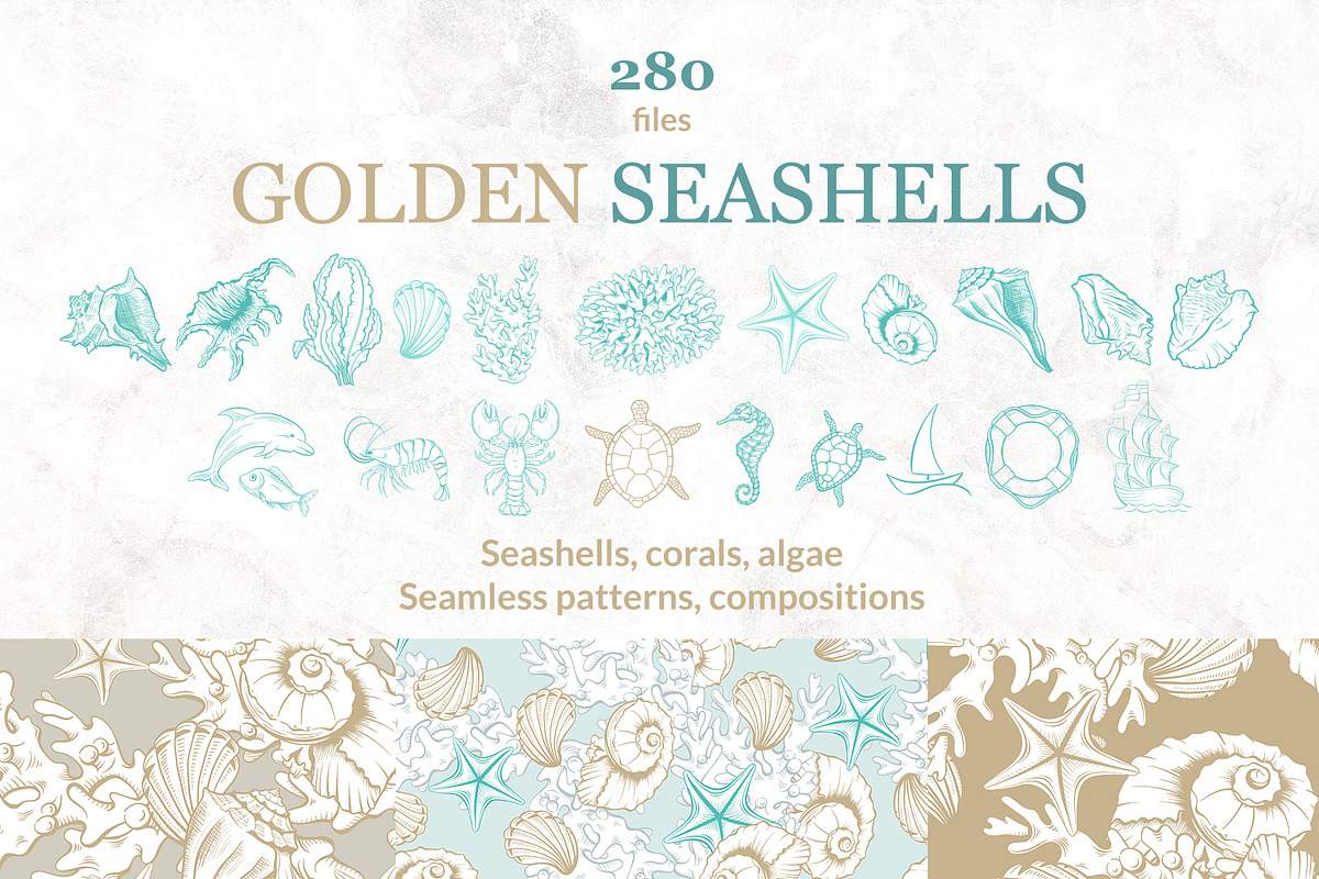 Golden Seashells Collection, an Object Graphic by ilonitta (Photo 2 of 19)