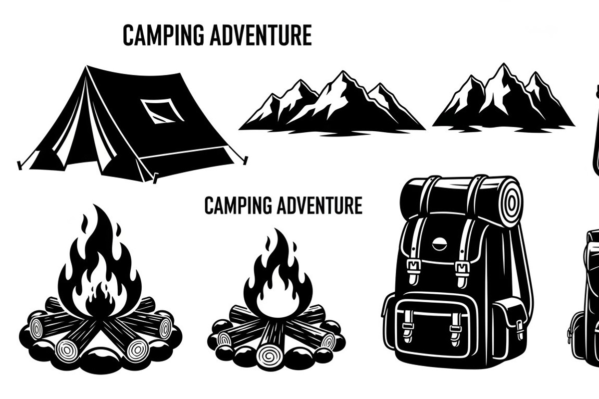 Camping Adventure Silhouette Icon, an Illustration by Artivon (Photo 51 of 51)