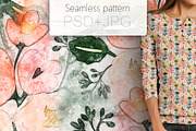Watercolor pink bouquet pattern, a Pattern Graphic by yahu88studio (Thumbnail 3 of 7)