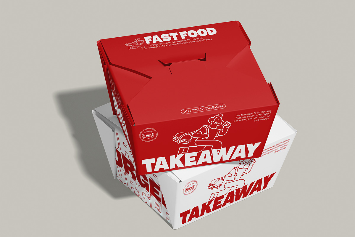 Fast Food Takeaway Mockup, a Packaging Mockup by Unerispace (Photo 2 of 5)