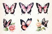 Black and Pink Butterfly Clipart, an Illustration by Dream Creation (Thumbnail 6 of 6)