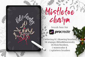 Mistletoe brush box for Procreate