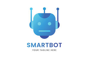 SmartBot Modern Robot Head AI Logo, a Branding & Logo Template by Walldecorated