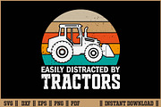 Easily Distracted By Tractors SVG, an Illustration by Handy Arts Studio (Thumbnail 1 of 3)