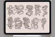 dragon Dragon Stamps procreate, a Brush Add-On by TaKong Magics (Thumbnail 2 of 4)