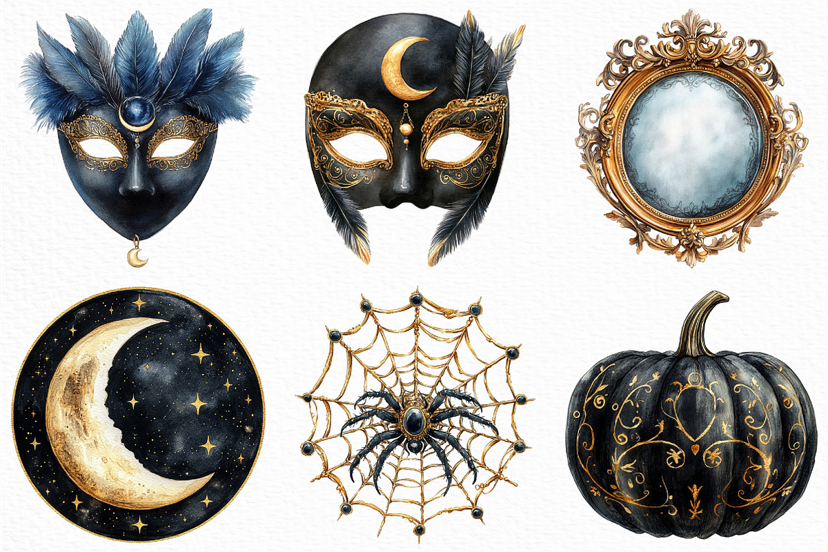 Luxury Black and Gold Halloween PNG, an Illustration by Craft Nest (Photo 4 of 6)