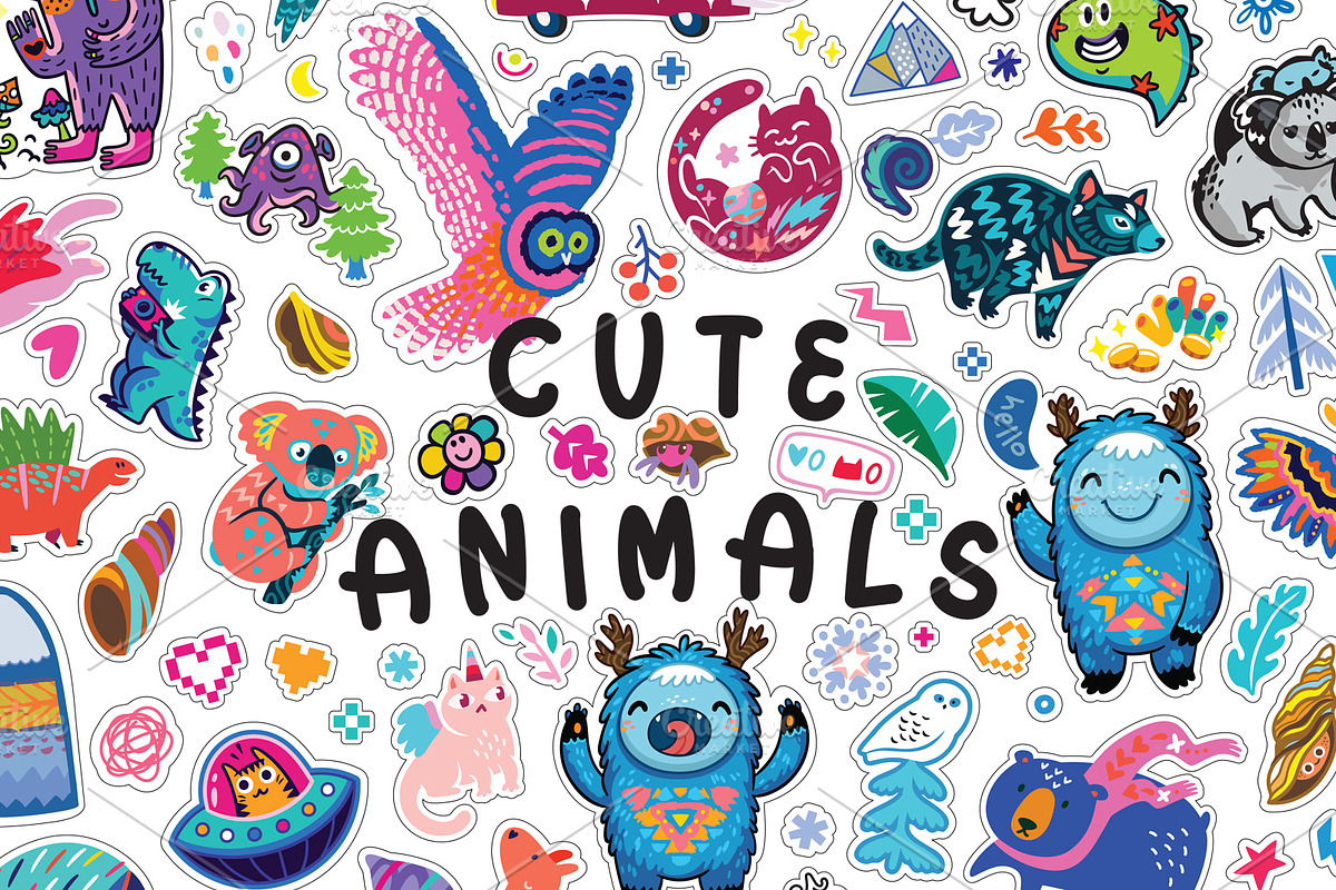 150+ Cute Animal Stickers, a Solid Icon by PenguinHouse (Photo 1 of 4)