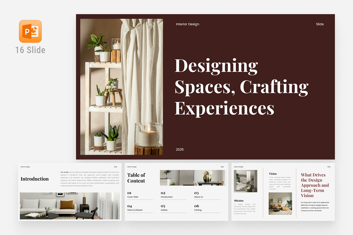 Interior Design Portfolio Powerpoint, a Presentation Template by Eklip ...