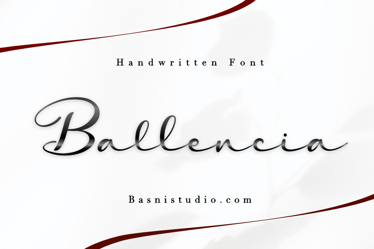 Ballencia Handwritten Font, a Script Font by Basnistudio (Photo 1 of 6)