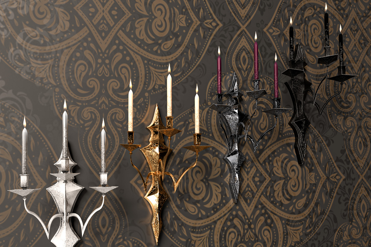 Vintage chandelier, a Light 3D Model by Snji | 3D Models (Photo 2 of 8)