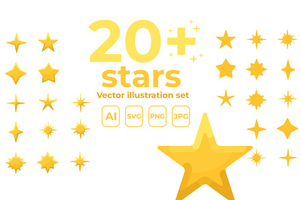 Shiny Star Illustrations Set, an Object Illustration by Serfus