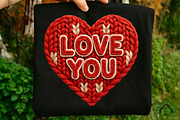 Knitted LOVE YOU Heart Valentine PNG, an Illustration by Craft Nest (Thumbnail 2 of 5)