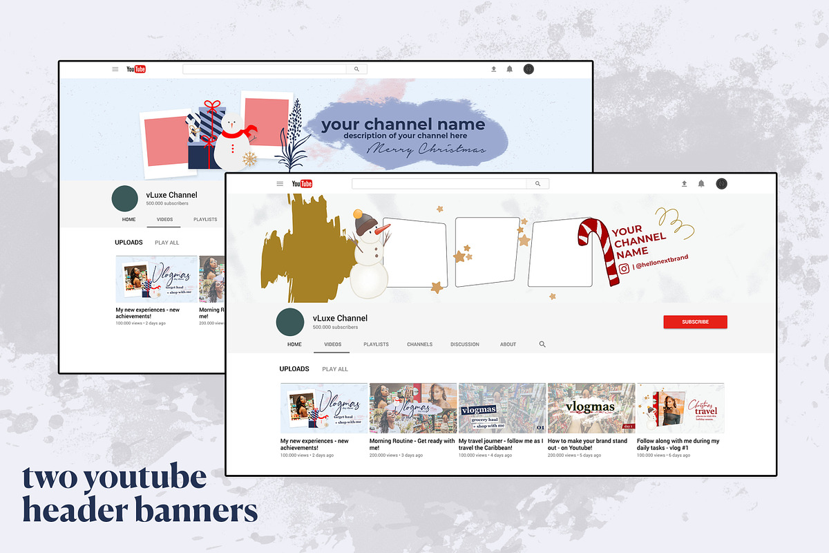 A Modern YouTube Christmas, a Social Media Template by hello next brand (Photo 2 of 8)