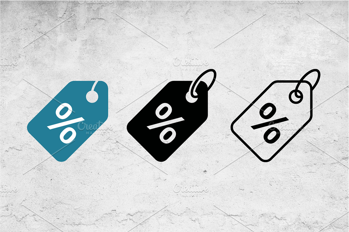 Percentage Price Tag Icons, an Outline Icon by Artonix (Photo 2 of 2)