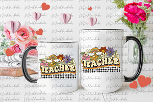 Retro Teacher Png Sublimation