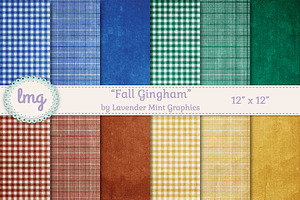 Fall Gingham Scrapbook Papers