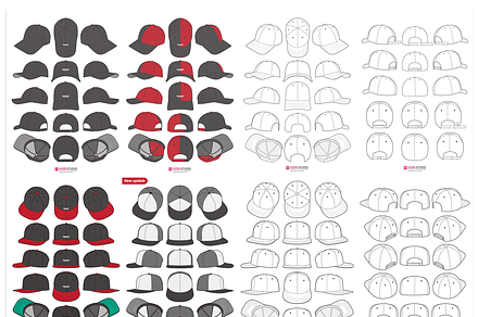 Vector Cap Design Set for Fashion