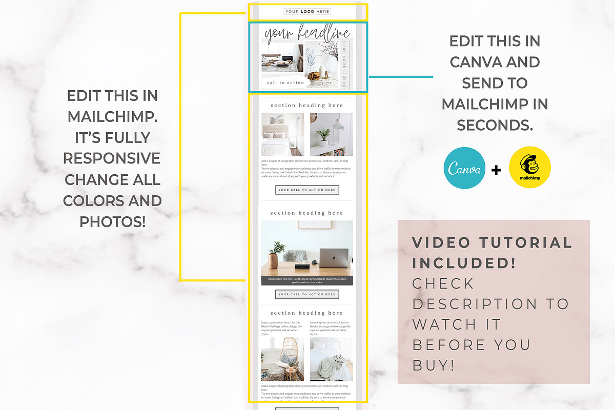 Canva & Mailchimp Template | Linen, an Email Template by Thirty One Palms Studio (Photo 4 of 7)