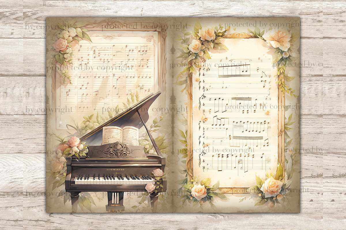 Music Vintage Sheet | Junk Journal, an Object Illustration by GlamArtZhanna (Photo 2 of 9)