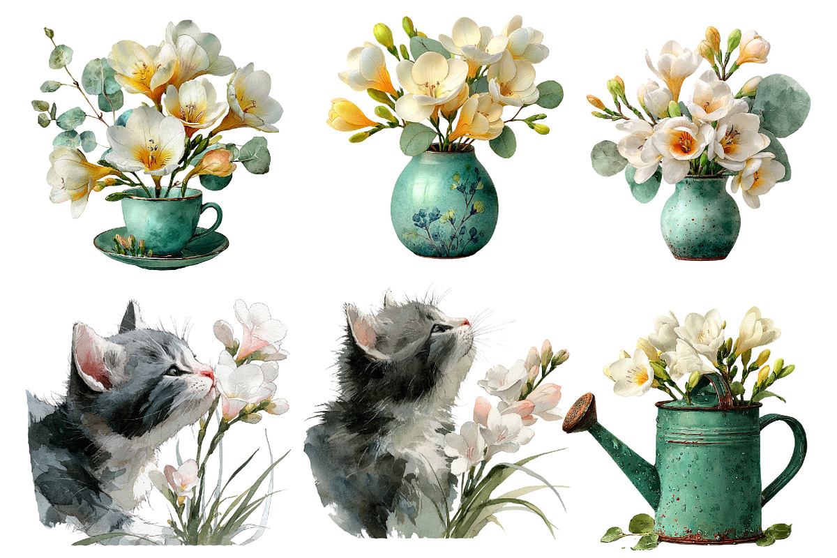 Freesia Flowers Clipart, an Illustration by Designworld (Photo 5 of 8)