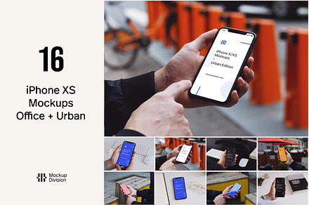 iPhone XS Mockup Bundle Urban+Office