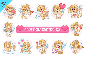 Bundle Cartoon Cupid 03. Tshirt, a Person Illustration by KENO Mascots