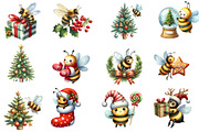 Christmas bee clipart, an Illustration by Designworld (Thumbnail 3 of 5)