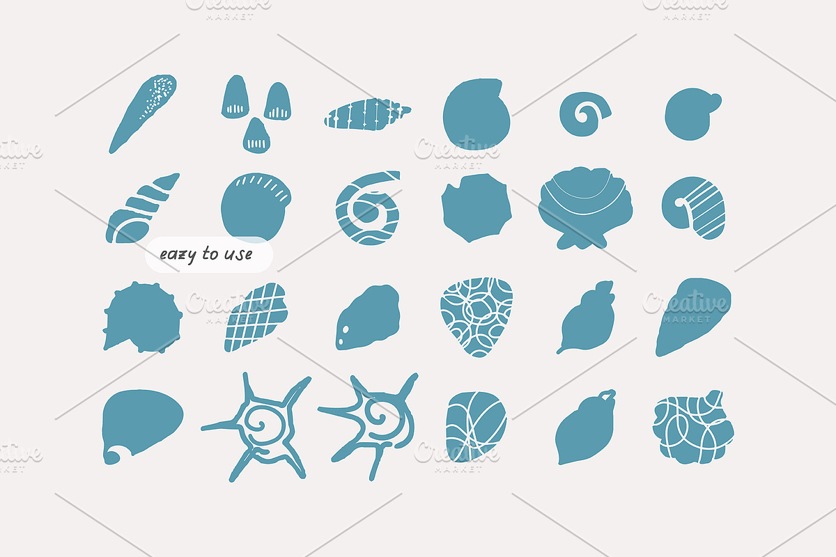 200+ OCEAN CLIPARTS - HAND DRAWN, a Seasonal Illustration by JuDesign (Photo 4 of 23)