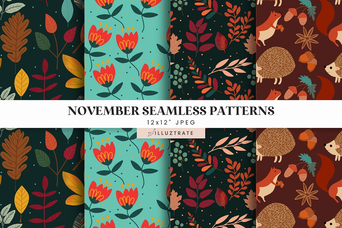 Cosy Autumn Seamless Papers, a Pattern Graphic by illuztrate (Photo 5 of 5)
