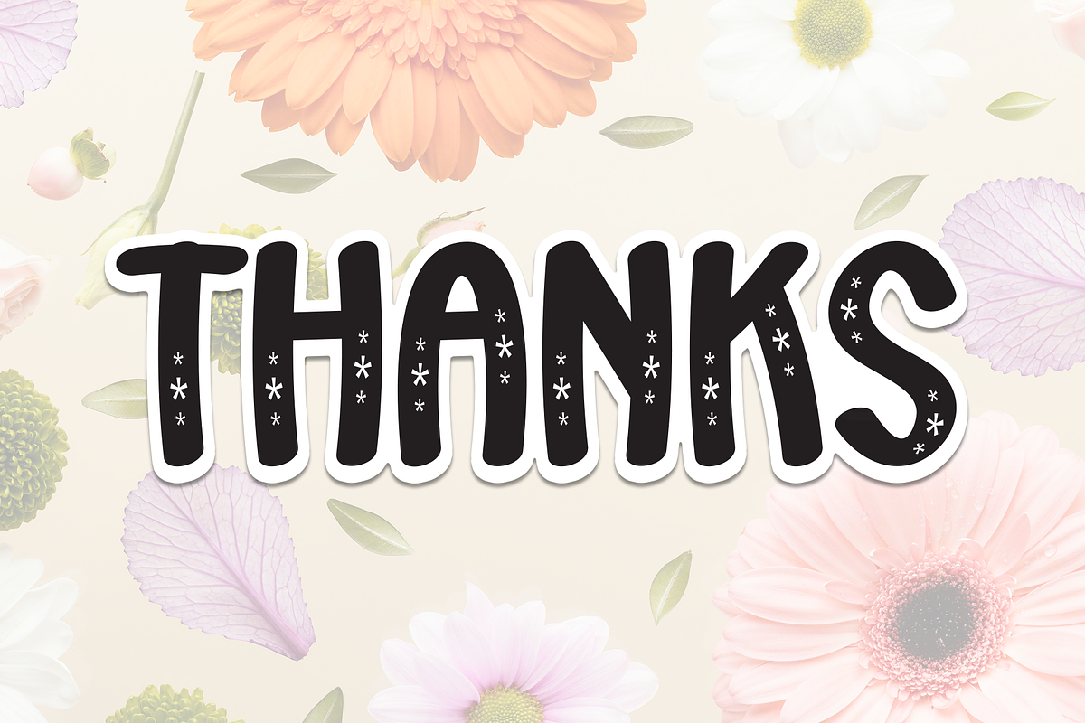 Rainbow Flowers | Script Font, a Script Font by Scratchones (Photo 8 of 8)