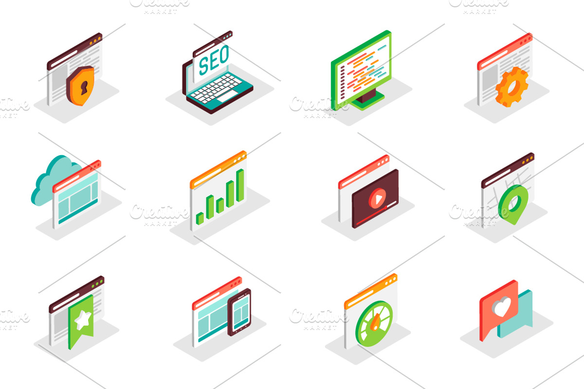 Isometric Icons Pack, a Duotone Icon by alexdndz (Photo 8 of 15)