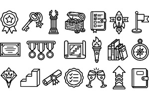 Achievement Icon Collection Set, an Illustration by designvectx