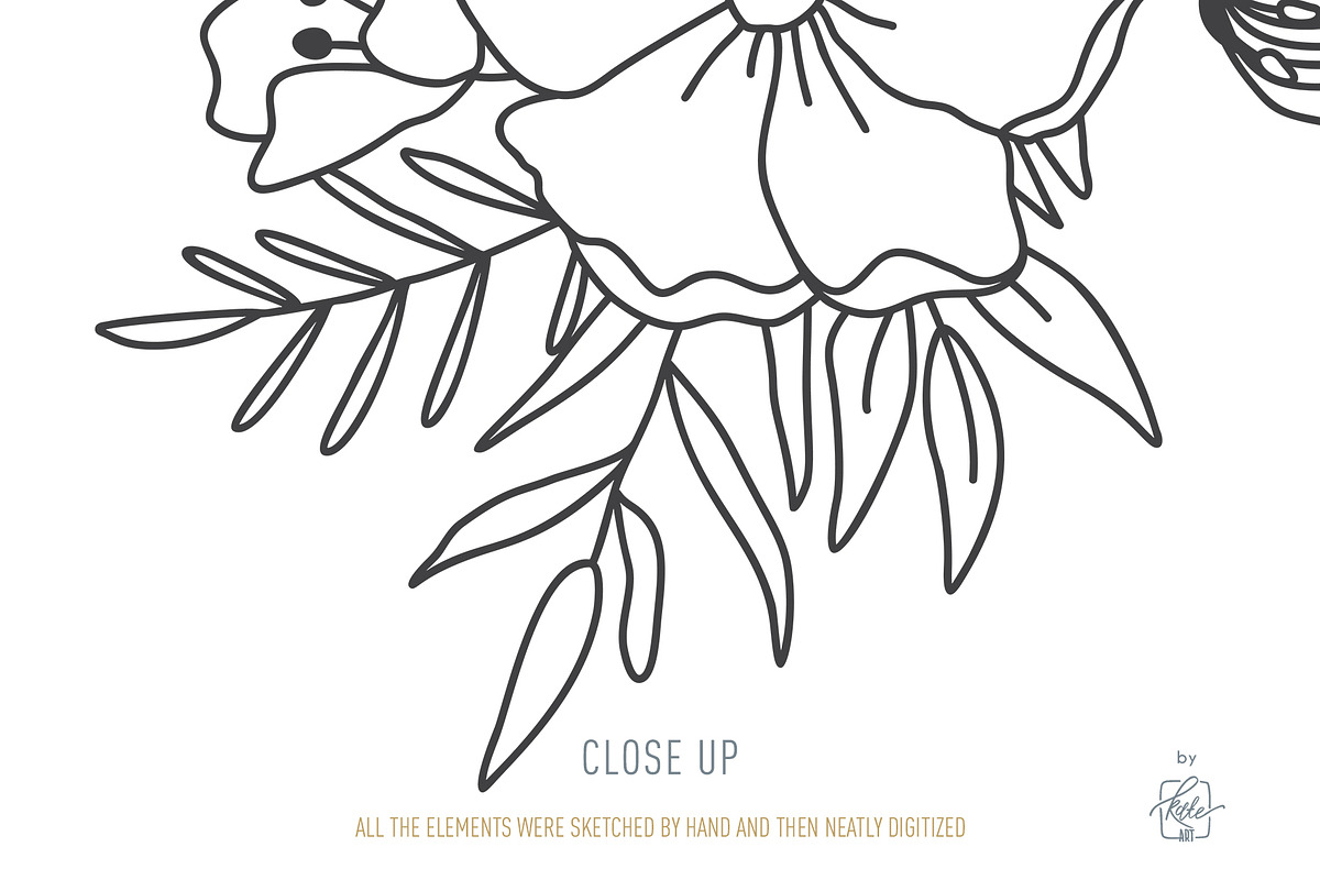 WILDFLOWER LINE ART, an Object Illustration by Kate Art (Photo 13 of 22)
