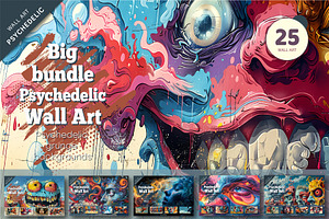 Big bundle of psychedelic background, a Decorative Illustration by KENO Mascots